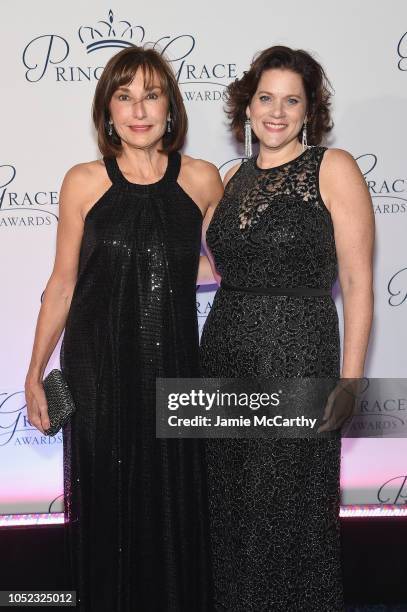 Maguy Maccario Doyle and Toby E. Boshak and guest attend the 2018 Princess Grace Awards Gala at Cipriani 25 Broadway on October 16, 2018 in New York...