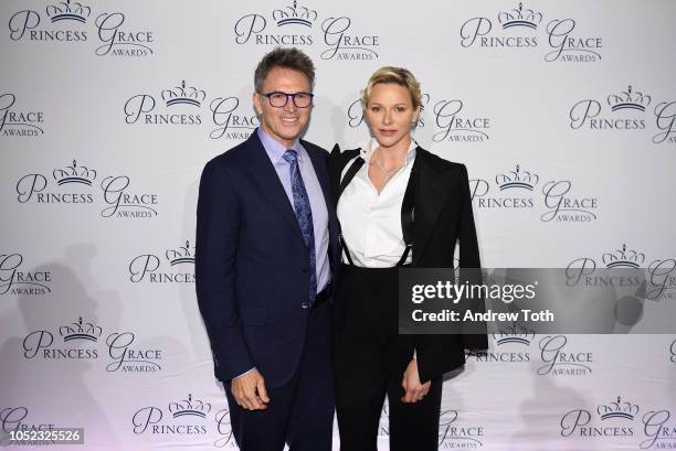 Tim Daly and HSH Princess Charlene of Monaco attend the 2018 Princess Grace Awards Gala at Cipriani 25 Broadway on October 16, 2018 in New York City.