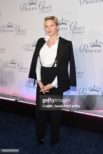 Princess Charlene of Monaco attends the 2018 Princess Grace Awards Gala at Cipriani 25 Broadway on October 16, 2018 in New York City.