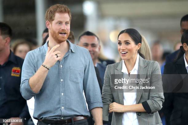 Prince Harry, Duke of Sussex and Meghan, Duchess of Sussex visit students from Dubbo College Senior Campus on October 17, 2018 in Dubbo, Australia....