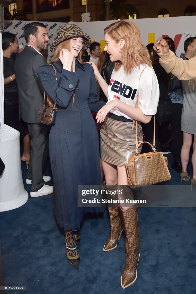 Larsen Thomspon and Amanda Steele attend the FENDI MANIA Capsule