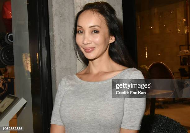 Actress/manga screenwriter /blogger Celine Tran attends the 'Champion Spirit' Rive Gauche Launch Party at Beaupassage 14 Bd Raspail on October 16,...