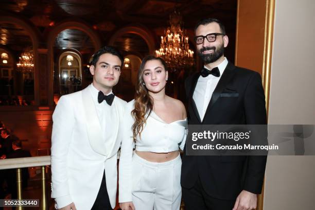 Halim Bulos, Andrea Casanova and Hasan Green during the Casita Maria Fiesta 2018 at The Plaza Hotel on October 16, 2018 in New York City.