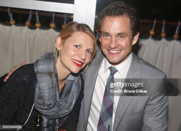 Claire Danes and husband Hugh Dancy pose at the opening night after party for the Roundabout Theater Company play "Apologia" at Remi on October 16,...