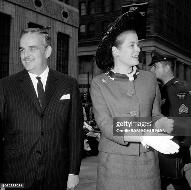 Photo taken on April 19, 1963 shows Prince Rainier , Princess Grace Of Monaco during their trip in Philadelphia, home town of Grace, at the 7th...