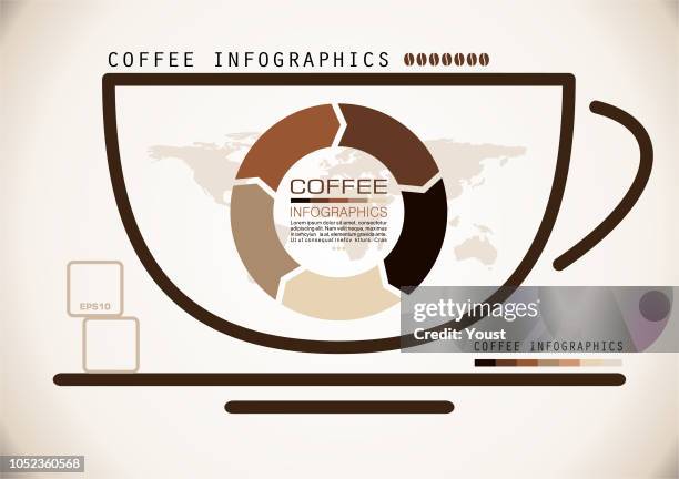 coffee cup infographics - making espresso stock illustrations