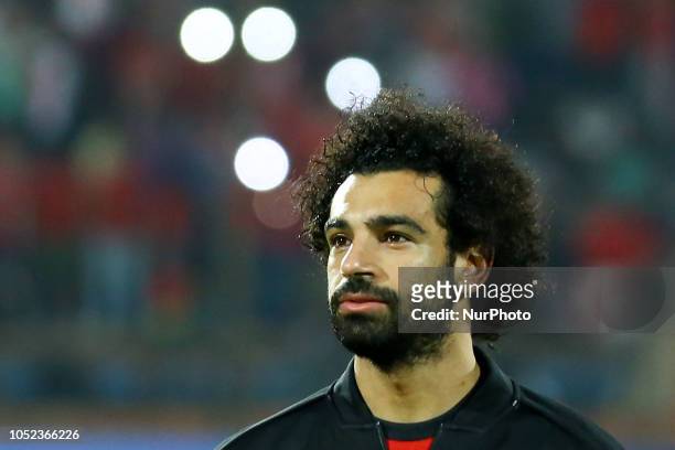 Mohamed Salah Egypt's during the Africa Cup of Nations qualifier match between Egypt and Swaziland on October 12, 2018 in Al-Salam stadium, Cairo,...