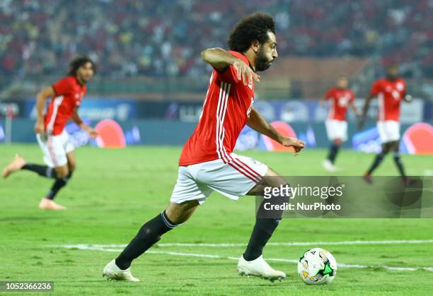 Mohamed Salah of Egypt's Control the ball during the Africa Cup of Nations qualifier match between Egypt and Swaziland on October 12, 2018 in...