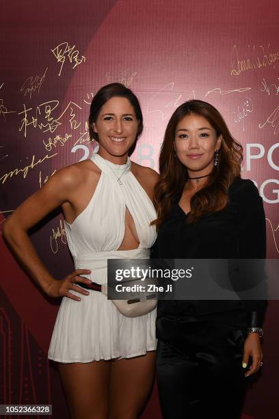 Jaye Marie Green of the United States and Jenny Shin of South Korea attends the Buick LPGA Shanghai Pro-Am Party at Pullman Hotels on October 17,...