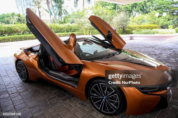 I8 Roadster displayed during a media preview in Jakarta, Indonesia on Wednesday, October 17, 2018.