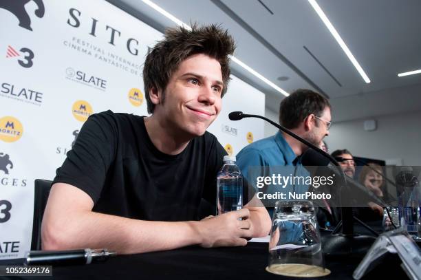 Youtuber Ruben Doblas 'El Rubius' at the press conference of Virtual Hero during the 51 edition of Festival Internacional de Cinema Fantastic de...