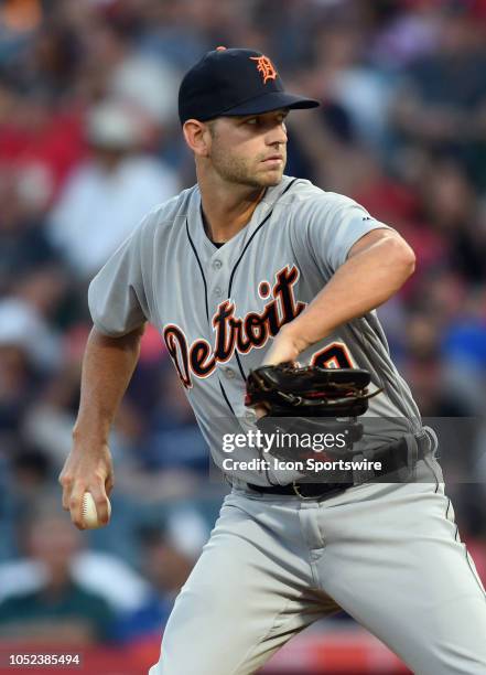 Detroit Tigers pitcher Jacob Turner in action during the first inning of a game against the Los Angeles Angels of Anaheim played on August 7, 2018 at...