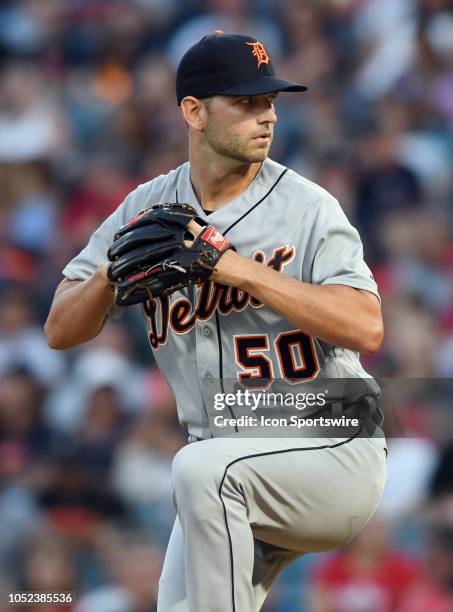 Detroit Tigers pitcher Jacob Turner in action during the first inning of a game against the Los Angeles Angels of Anaheim played on August 7, 2018 at...