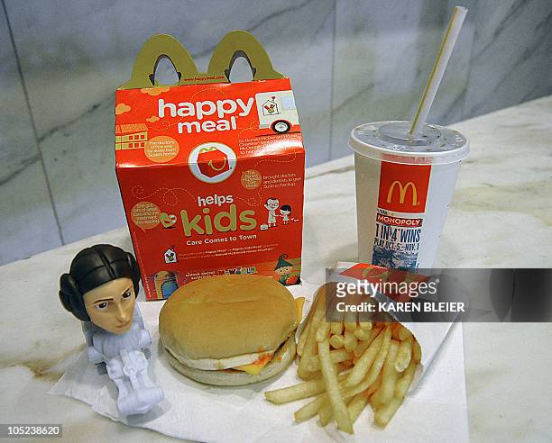This October 13, 2010 photo shows a McDonald's Happy Meal complete with a "Star Wars" toy. New York City artist, Sally Davies, bought a Happy Meal...