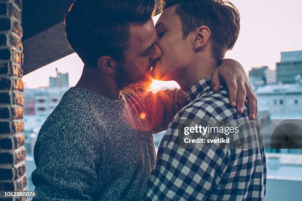 gay paar - kussen stockfoto's en -beelden