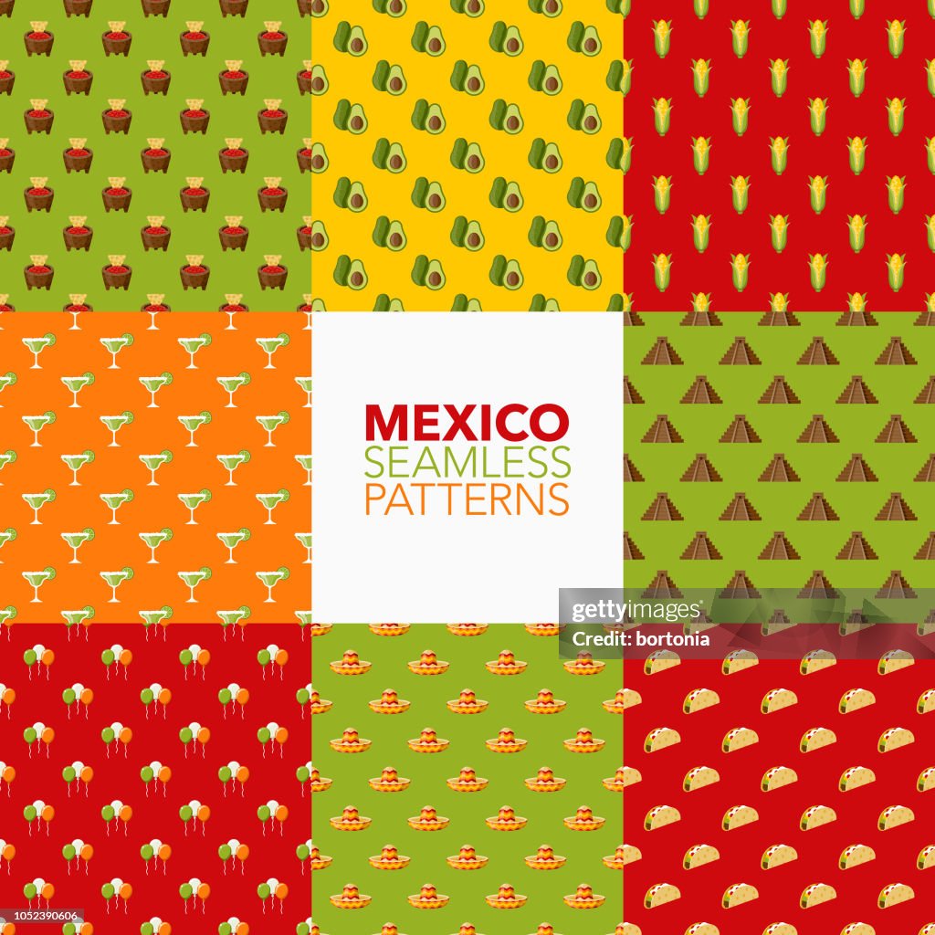 Mexico Seamless Pattern Set