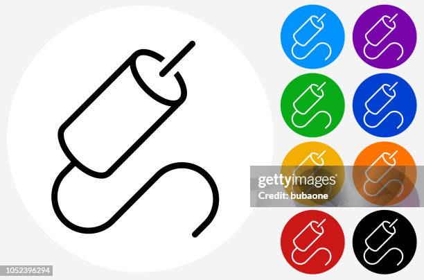 coaxial cable plug icon - coaxial cable stock illustrations