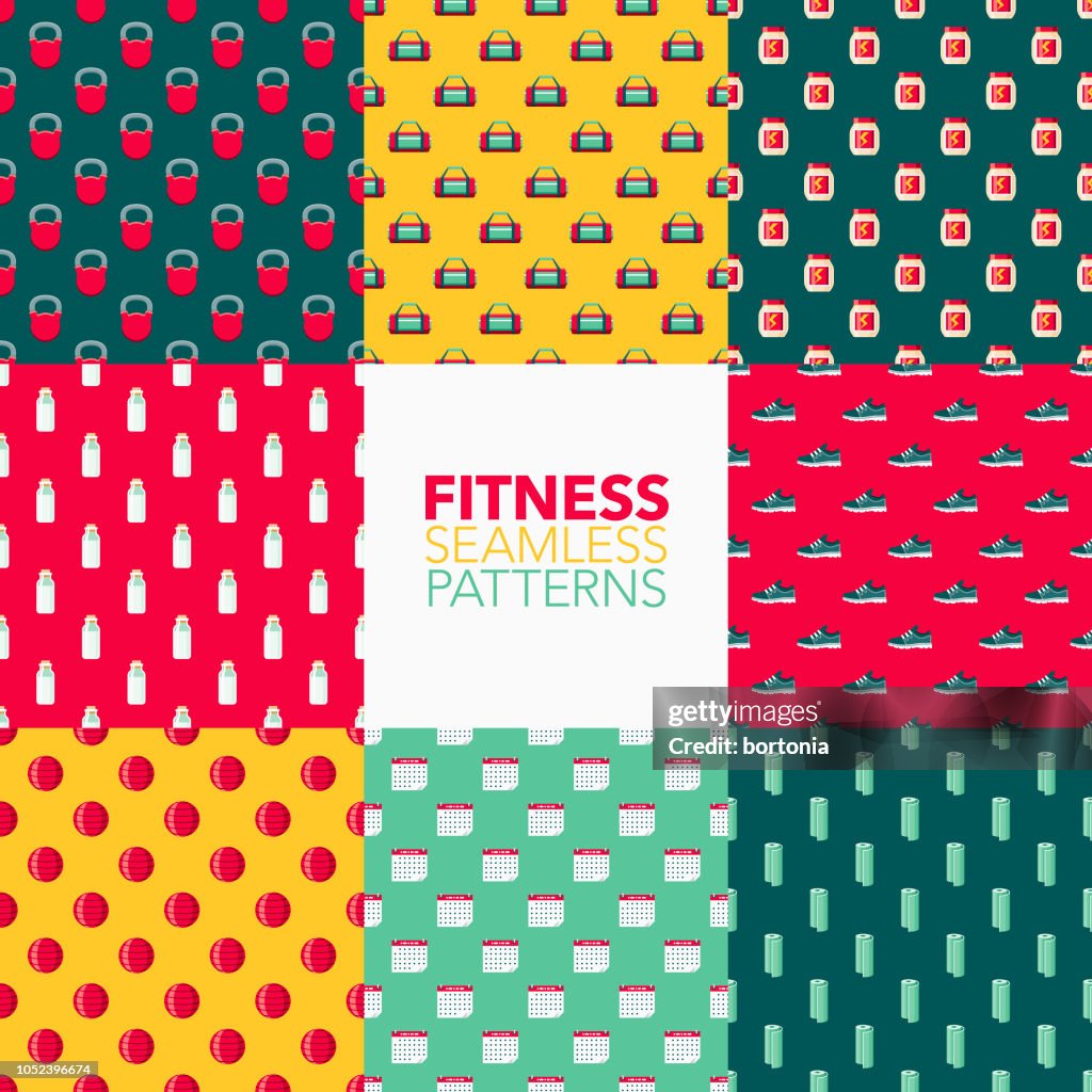 Fitness naadloze patroon Set