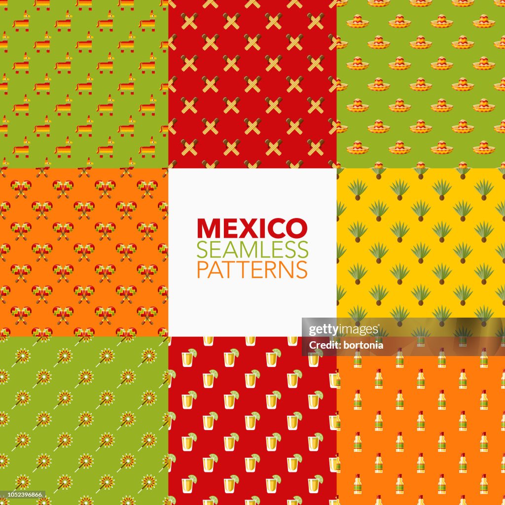 Mexico Seamless Pattern Set
