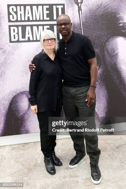 Monika Spruth and Lilian Thuram attend the FIAC 2018 - International Contemporary Art Fair : Press Preview at Grand Palais on October 17, 2018 in...