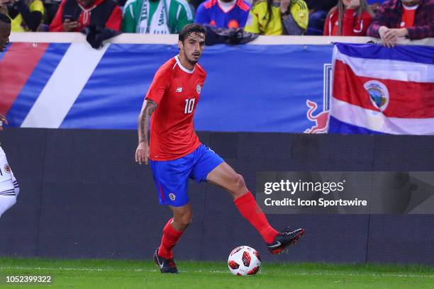 Costa Rica forward Bryan Ruiz during the second half of the International Friendly Soccer Game between Colombia and Costa Rica on October 16, 2018 at...