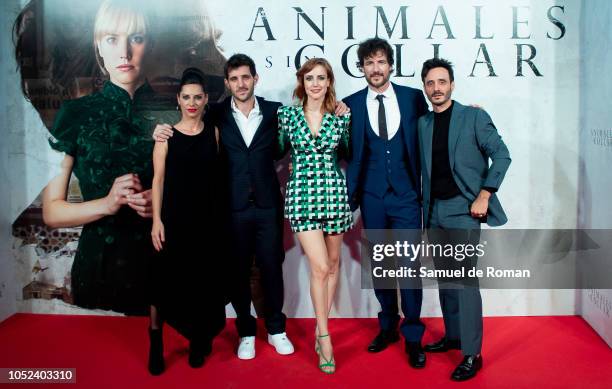 Natalia Mateo, Jota Linares, Natalia Molina, Daniel Grao and Ignacio Mateos attend 'Animales Sin Collar' Premiere in Madrid on October 17, 2018 in...