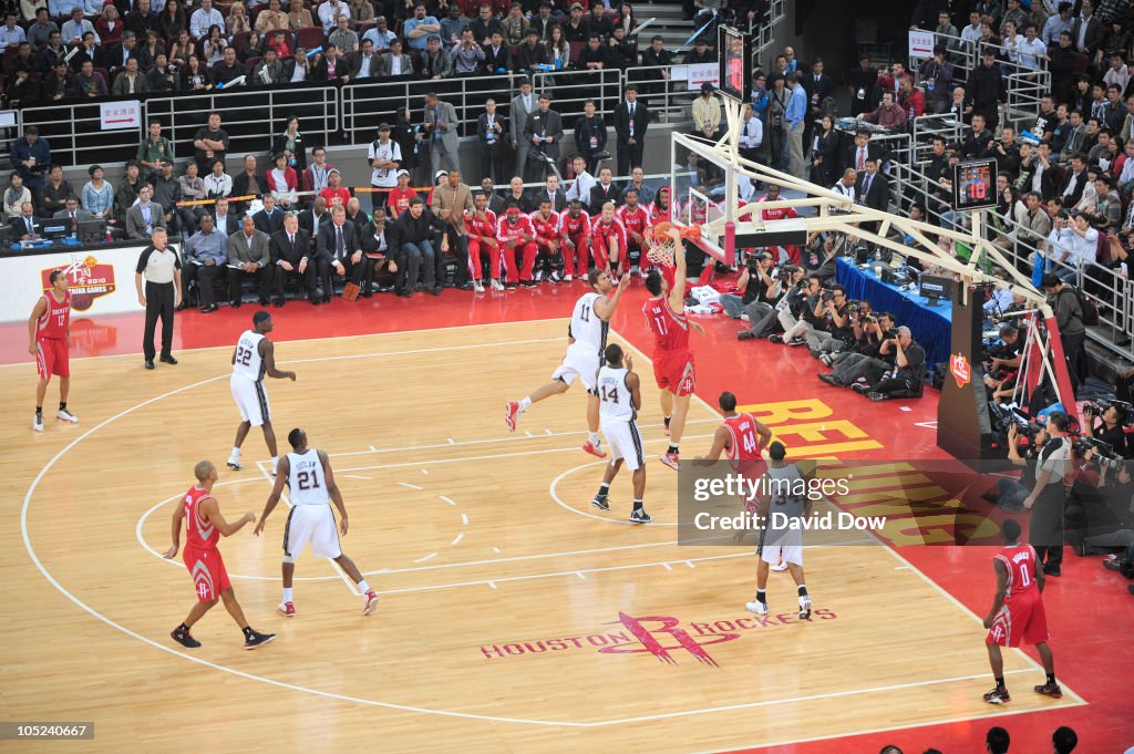 Nba 2008 Rockets Yao Ming of the Houston Rockets dunks the basketball against Brook ...