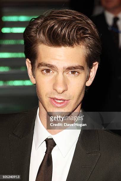 Andrew Garfield attends the premiere of Never Let Me Go held at The Odeon Leicester Square on October 13, 2010 in London, England.