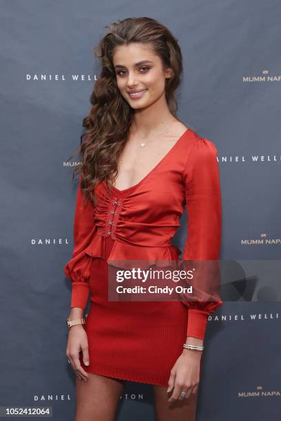 Model Taylor Hill attends as Daniel Wellington celebrates the opening of its Rockefeller Center store with Taylor Hill on October 17, 2018 in New...