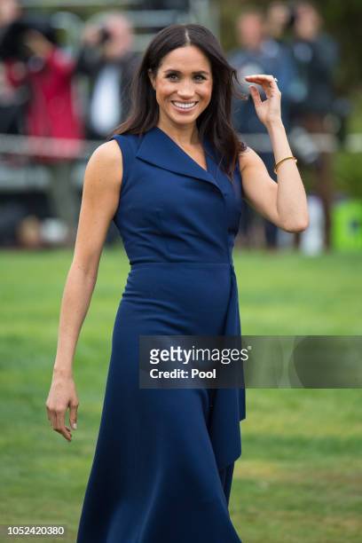 Meghan, Duchess of Sussex attends a reception at Government House on October 18, 2018 in Melbourne, Australia. The Duke and Duchess of Sussex are on...