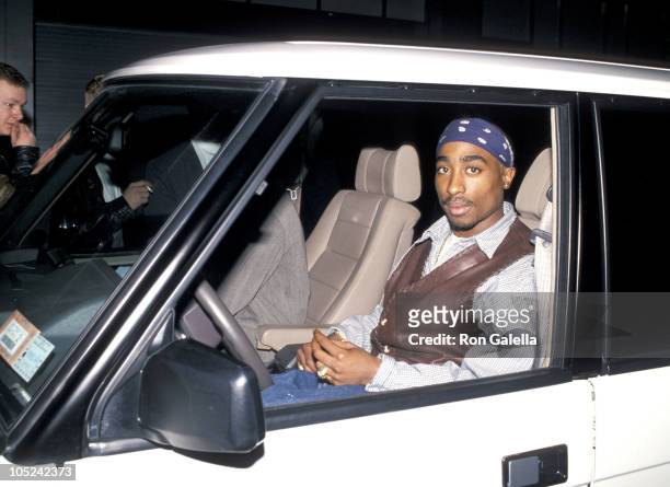 Tupac Shakur during Party For Cowboy Noir Thriller "Red Rock West" at Club USA in New York City, New York, United States.