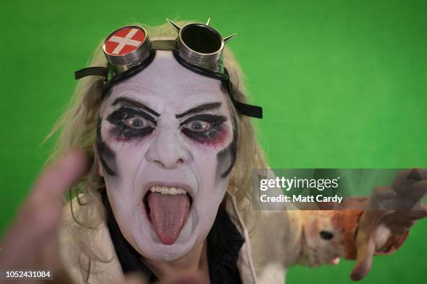 Dr Haze poses for a photograph as cast members get ready ahead for a dress rehearsal of the Circus of Horrors' latest show Psycho Asylum, ahead of...