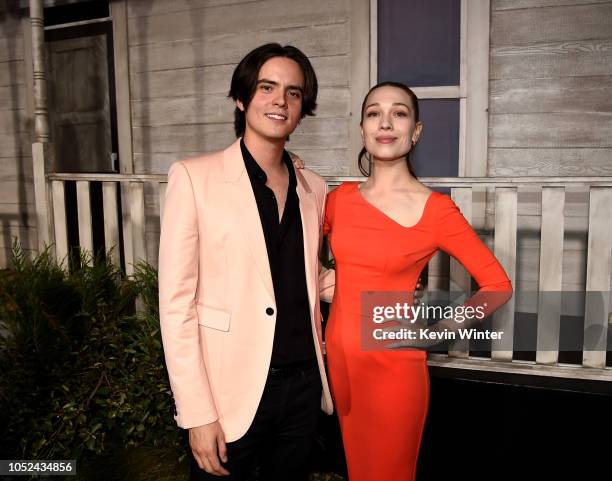 Miles Robbins and Rhian Rees arrive at the premiere of Universal Pictures' "Halloween" at the TCL Chinese Theatre on October 17, 2018 in Los Angeles,...