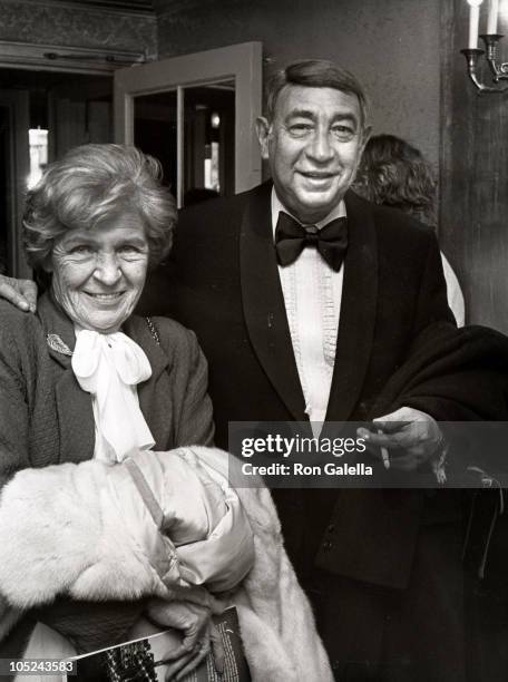 Howard Cosell & wife during Dinner of Champions To Benefit Benefit Multiple Sclerosis Society at Waldorf Astoria in New York City, NY, United States.