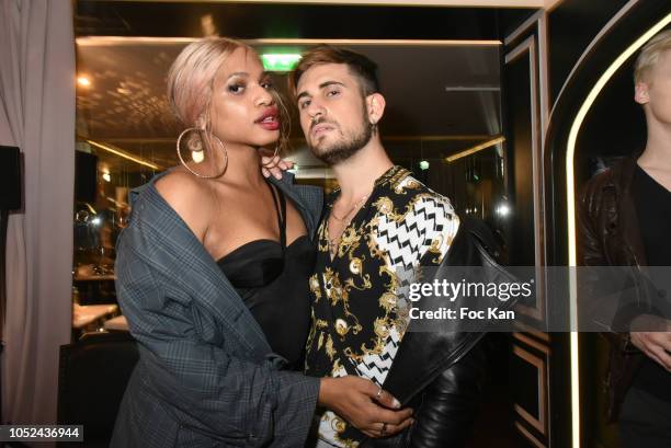 Bloggers Kevhoney Scarlett and Yanis Bargoin attend The 'O Masha t' Burlesque Concert Party at Le Masha Club on October 17, 2018 in Paris, France.