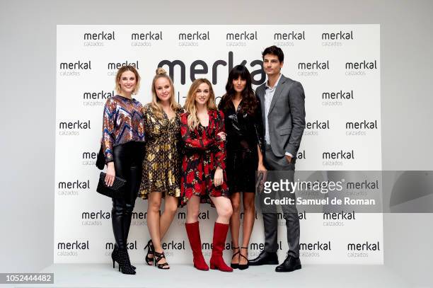 Ana Abadalejo, Esmeralda Moya, Marta Hazas and Javier de Miguel attend Merkal Flash Presentation in Madrid on October 18, 2018 in Madrid, Spain.