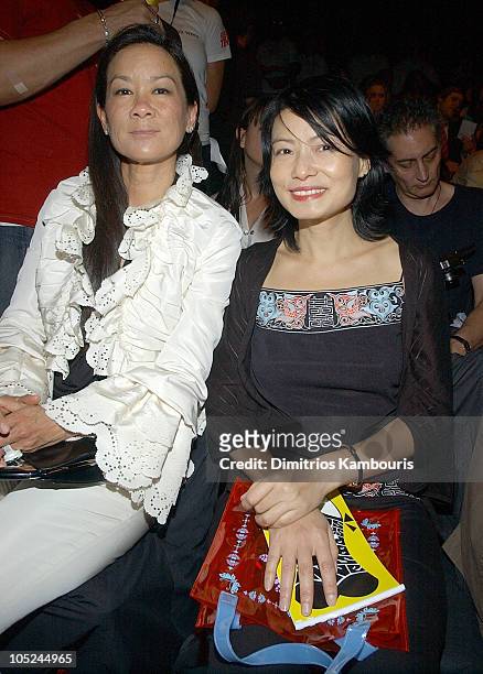 Helen Lee Schifter and Vivienne Tam during Mercedes-Benz Fashion Week Spring 2004 - Anna Sui - Front Row at Bryant Park in New York City, New York,...
