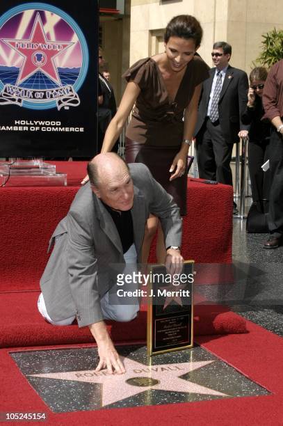 Robert Duvall and Luciana Pedraza during Robert Duvall is Honored With a Star on Hollywood's Walk of Fame at The Hollywood Walk Of Fame in Hollywood,...