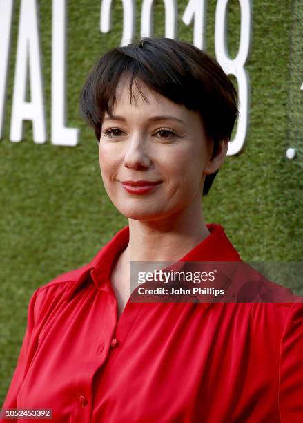 Chulpan Khamatova attends the UK Premiere of "The White Crow" & Create Gala at the 62nd BFI London Film Festival on October 18, 2018 in London,...