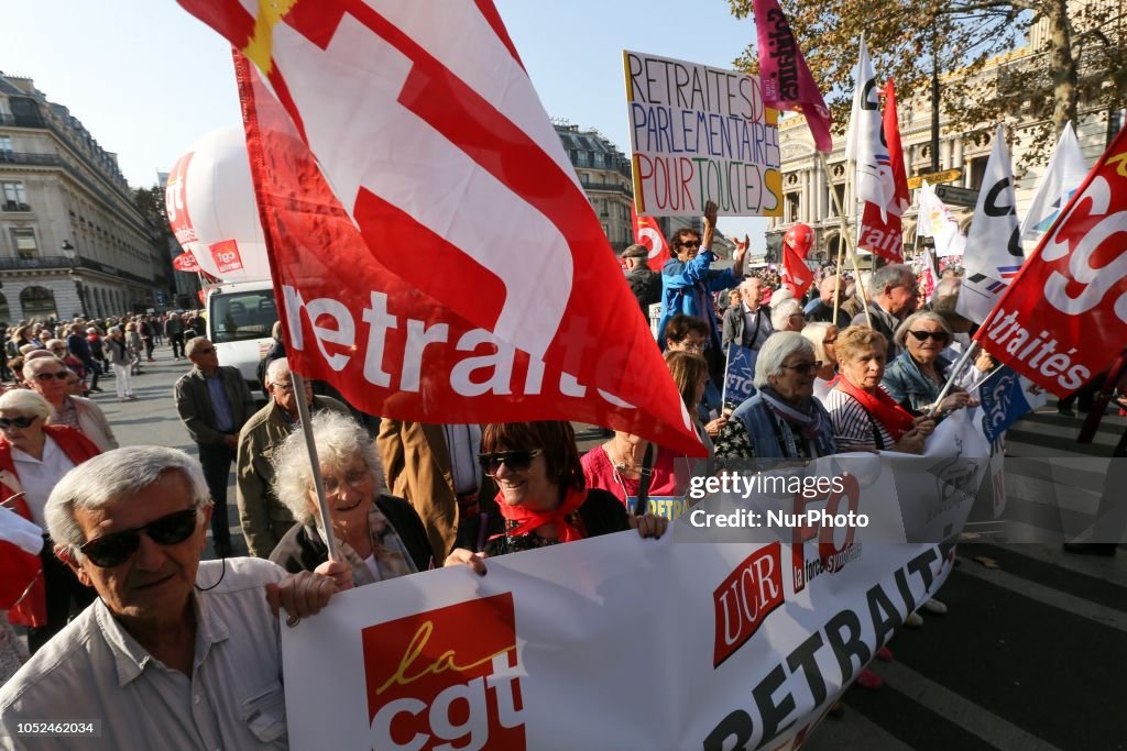 Demonstration In Paris To Increase Pensions