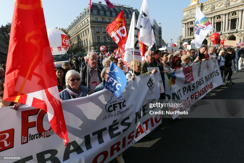 Demonstration In Paris To Increase Pensions