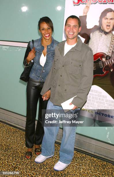 Brian Robbins & guest during "School of Rock" Premiere - Arrivals at Cinerama Dome in Hollywood, California, United States.