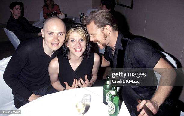 Billy Corgan, Courtney Love and James Hetfield during 1996 MTV Video Music Awards at Radio City Music Hall in New York City, New York, United States.