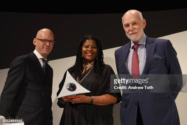 And Chairman of HUGO BOSS AG Mark Langer, Artist Simone Leigh and Director of the Solomon R. Guggenheim Museum and Foundation Richard Armstrong speak...