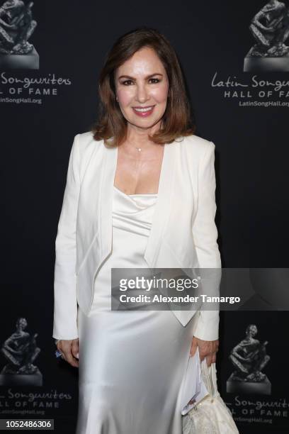 Nydia Caro is seen at the 6th Annual Latin Songwriters Hall Of Fame La Musa Awards at James L Knight Center on October 18, 2018 in Miami, Florida.