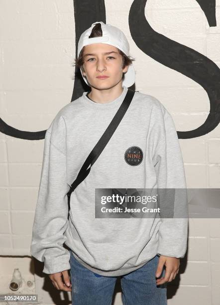 Sunny Suljic attends the premiere of A24's "Mid90s" at West LA Courthouse on October 18, 2018 in Los Angeles, California.