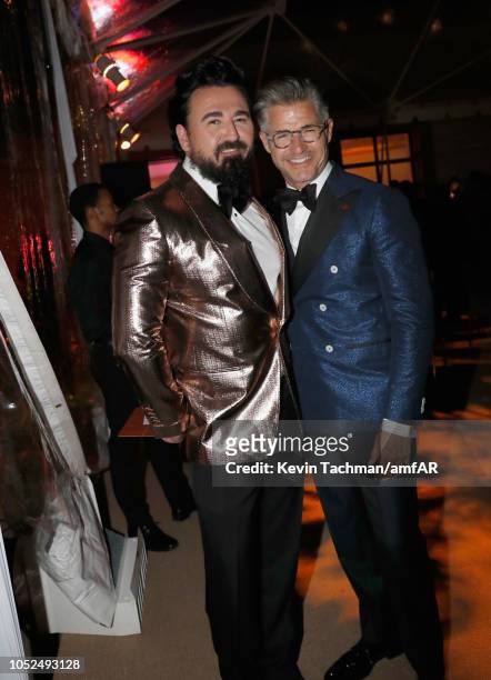 Chris Salgardo and Eric Rutherford attend amfAR Los Angeles 2018 at Wallis Annenberg Center for the Performing Arts on October 18, 2018 in Beverly...
