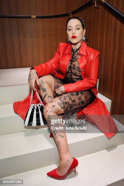 Brooke Candy attends Swizz Beatz presents Bally x Shok-1 at Bally on October 18, 2018 in Beverly Hills, California.