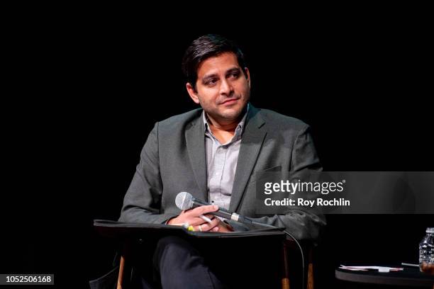 Moderator Adam Moore attends the SAG- AFTRA Business panel discussion "New Voices, New Stories: Creating Opportunities" at The Robin Williams Center...