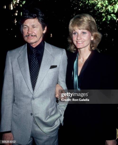 Charles Bronson & Jill Ireland during 1st Annual Talent Awards Luncheon at Beverly Hills Hotel in Beverly Hills, California, United States.